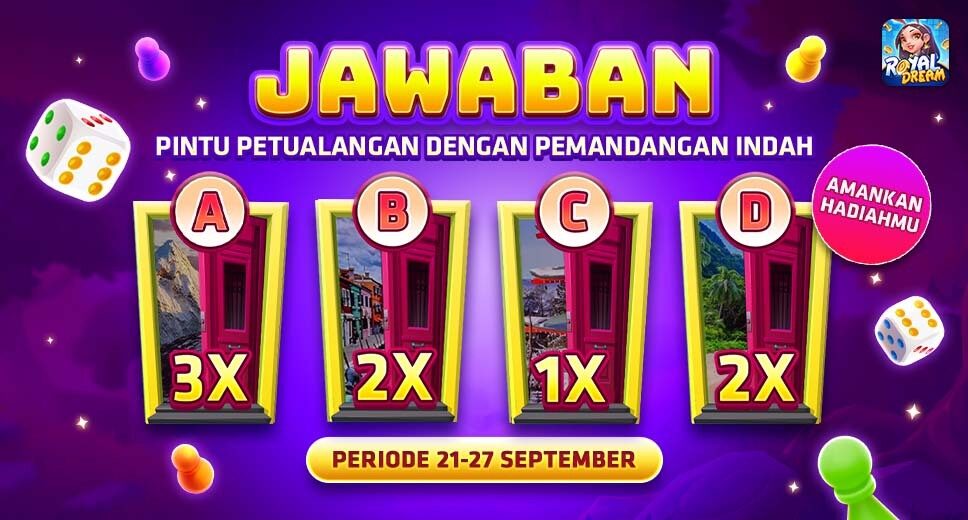 Pengumuman Jawaban Event Royal Dream 21–27 September 2026: Pintu A