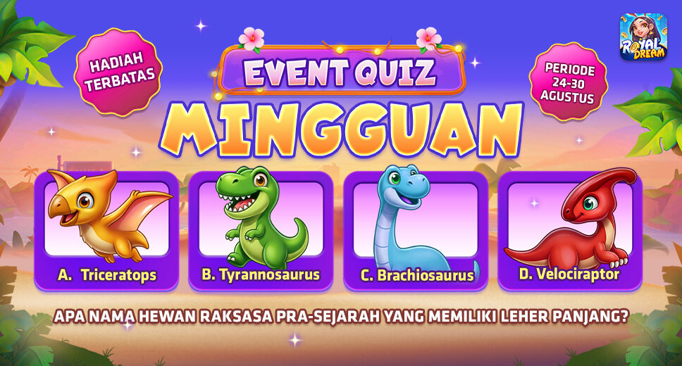 Event Trivia Mingguan Royal Dream 24–30 Agustus 2026: Tebak Hewan Pra-Sejarah